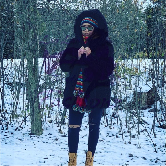 Vintage Style Shaggy Coat- BLACK - Picture 8 of 8